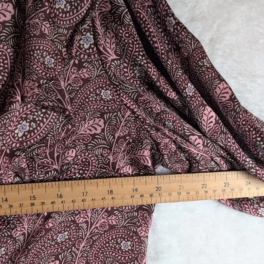 572-Ted Baker Floral V-Neck Blouse - Pink - Picture 4 of 6